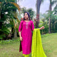 Deep Pink Regal Contrast Kurta Set