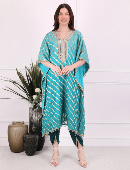 Sky Blue Ombre Elegance Kaftan Set