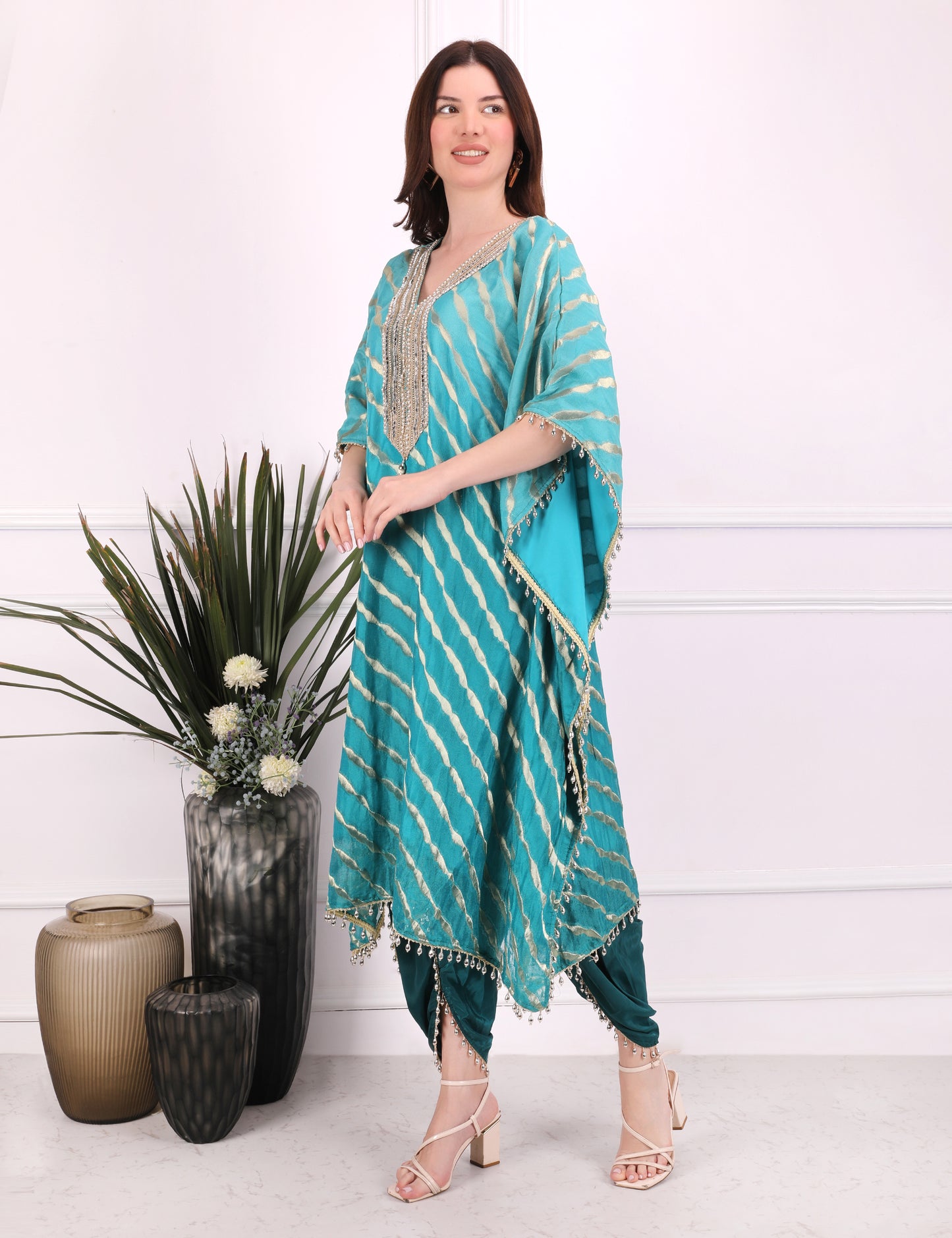 Sky Blue Ombre Elegance Kaftan Set