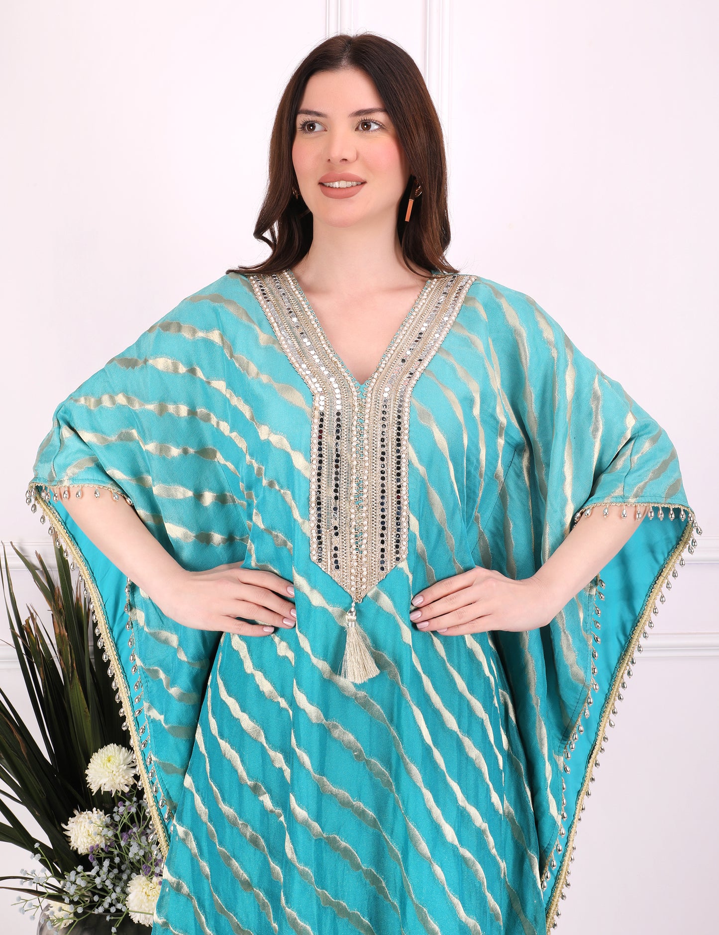 Sky Blue Ombre Elegance Kaftan Set