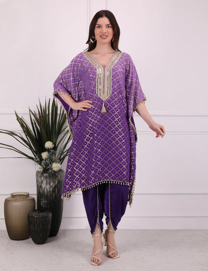 Purple Ombre Elegance Kaftan Set