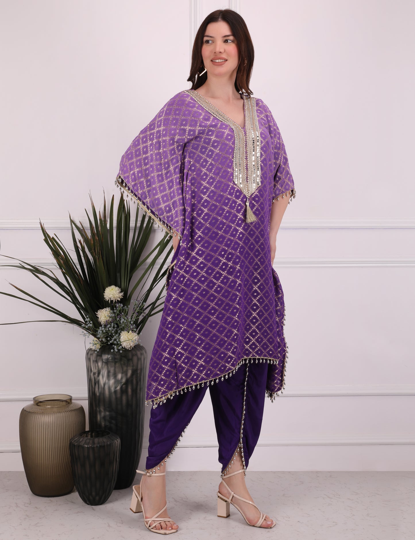 Purple Ombre Elegance Kaftan Set