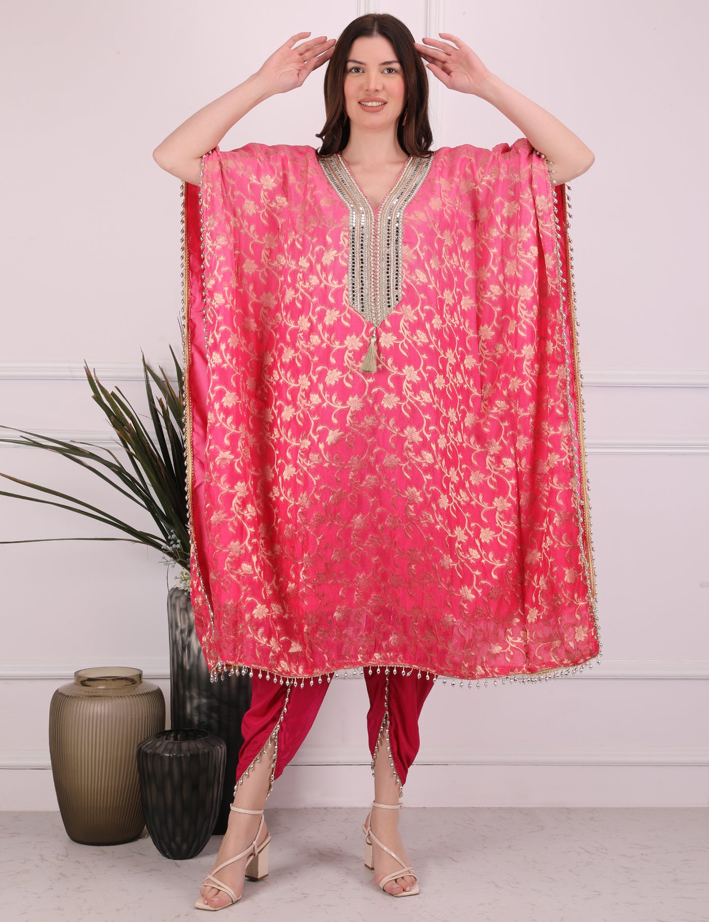 Pink Ombre Elegance Kaftan Set