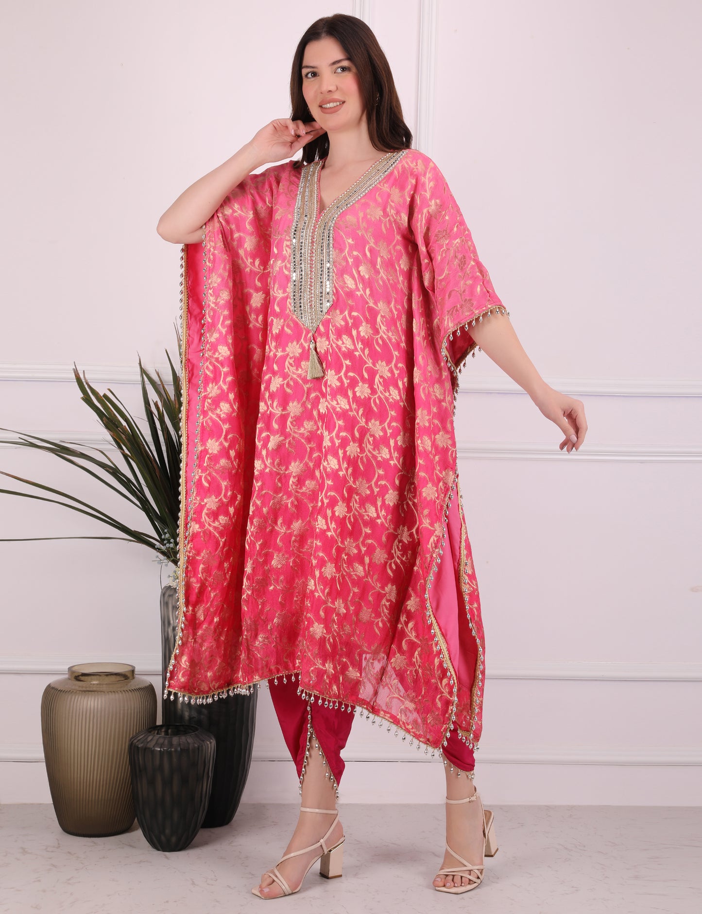 Pink Ombre Elegance Kaftan Set