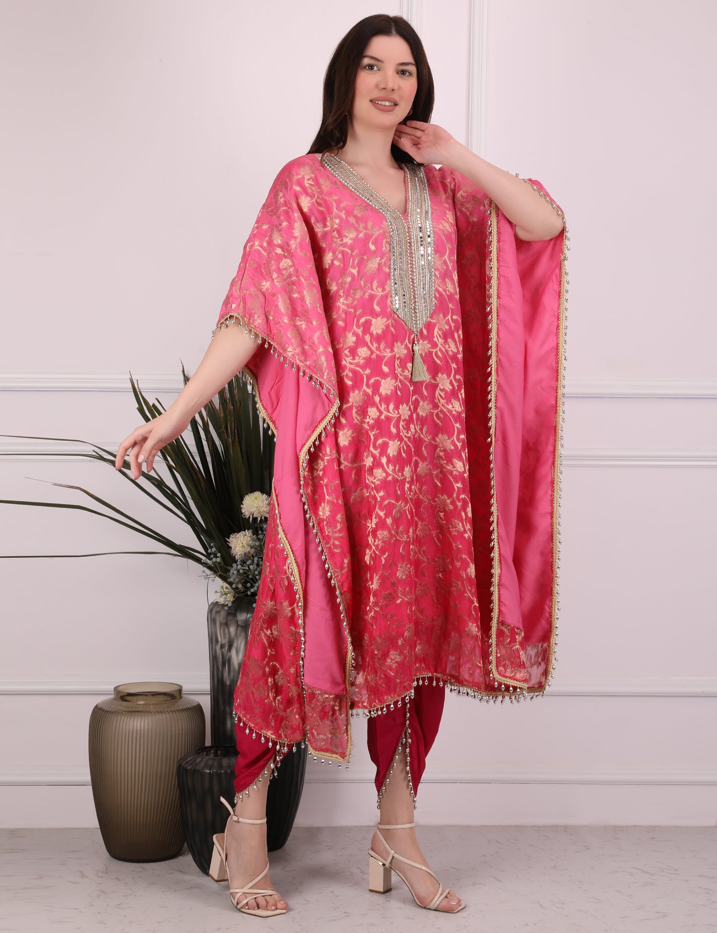 Pink Ombre Elegance Kaftan Set