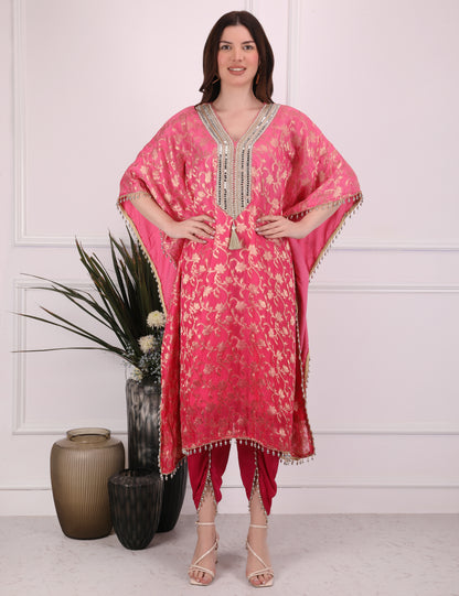 Pink Ombre Elegance Kaftan Set