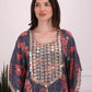 Indigo Ornate Bloom Kaftan Set