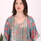 Sky Blue Ornate Bloom Kaftan Set