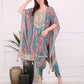 Sky Blue Ornate Bloom Kaftan Set