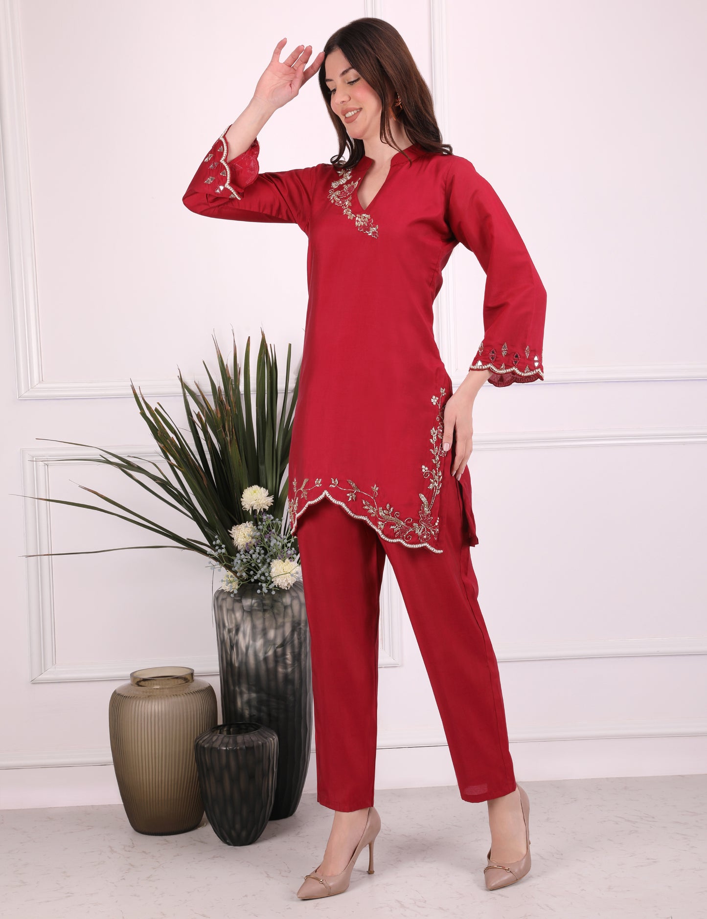 Rose Red Ava Noor Co-Ord Set