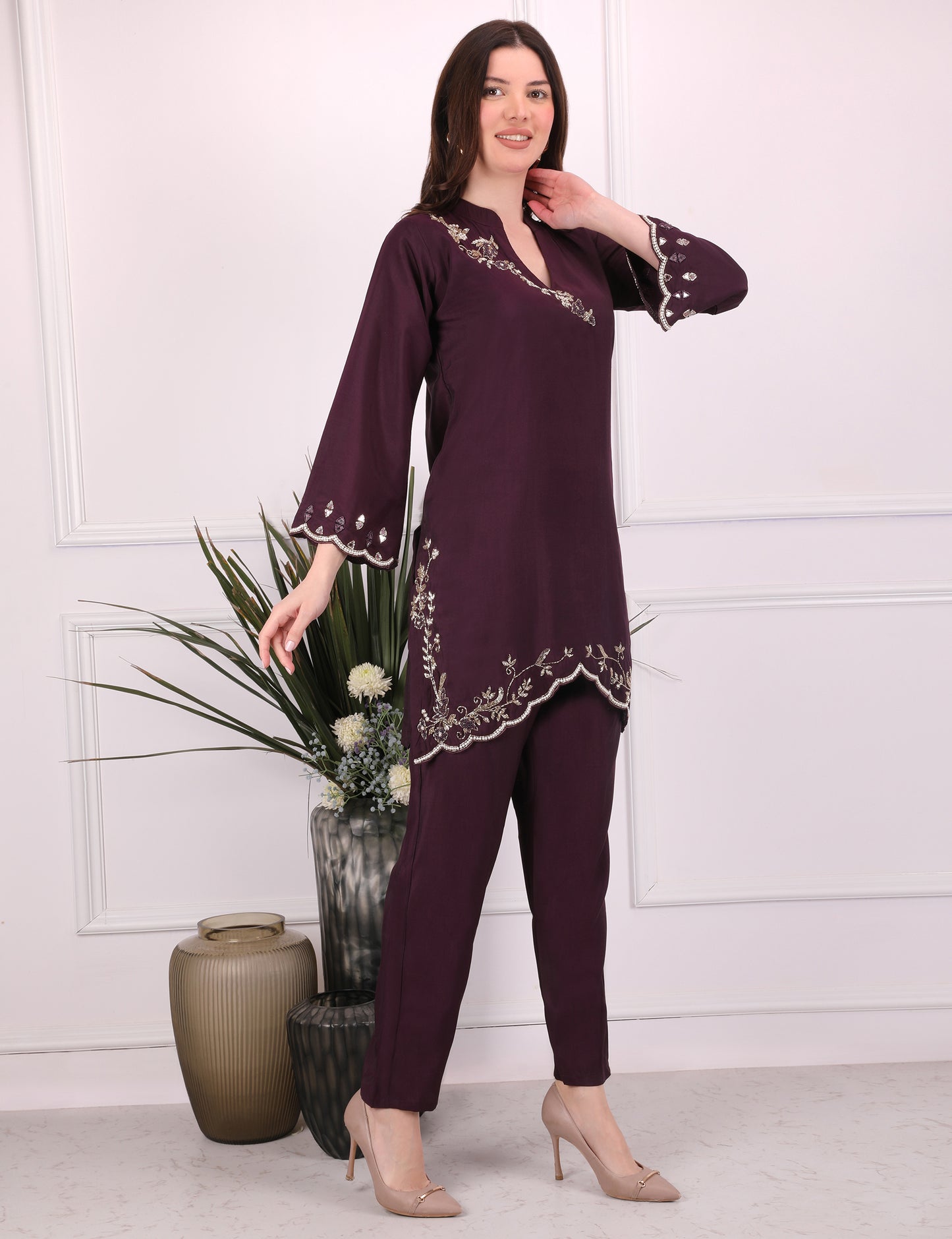 Wine Ava Noor Co-Ord Set