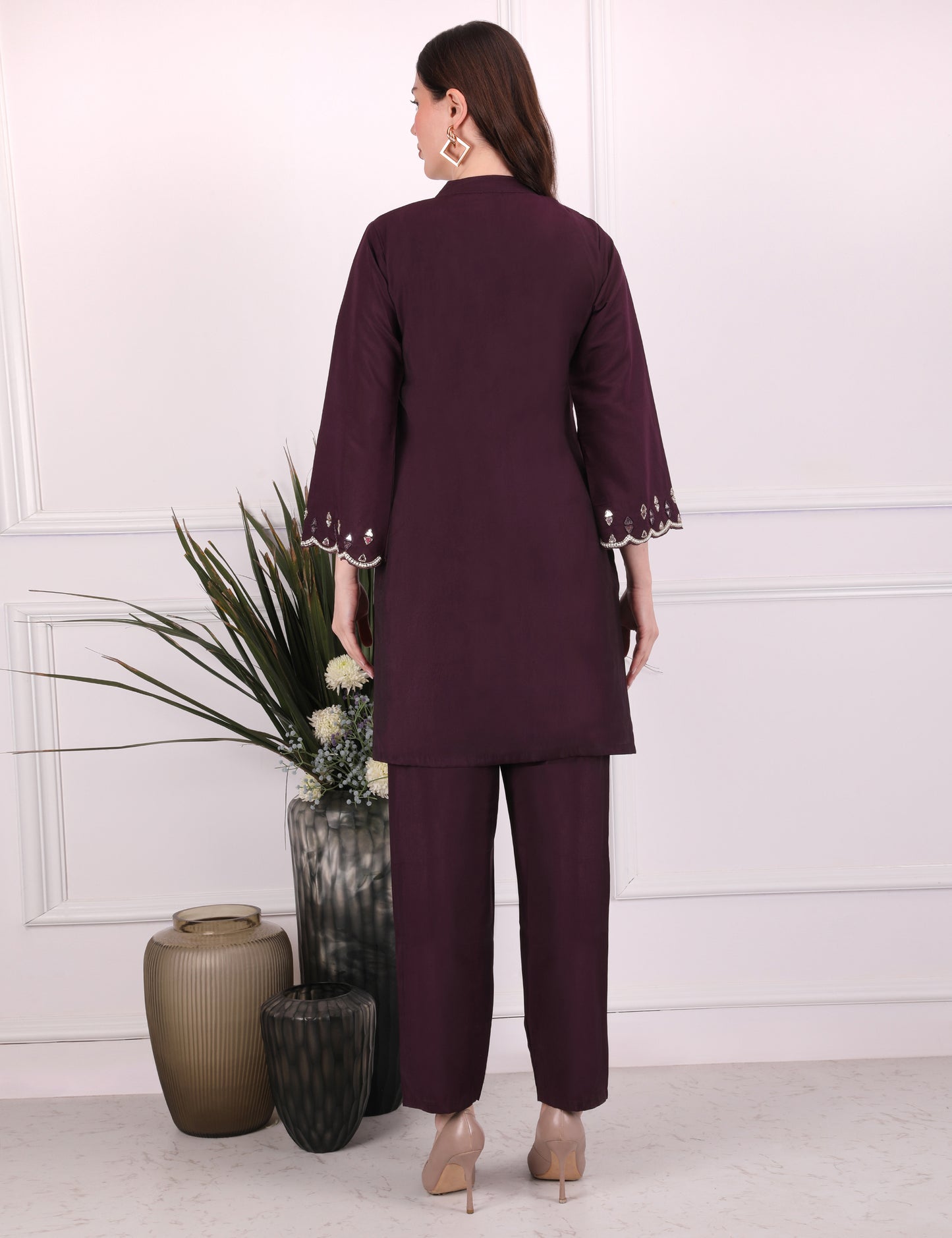 Wine Ava Noor Co-Ord Set