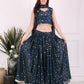 Blue Mystic Sequence Lehenga