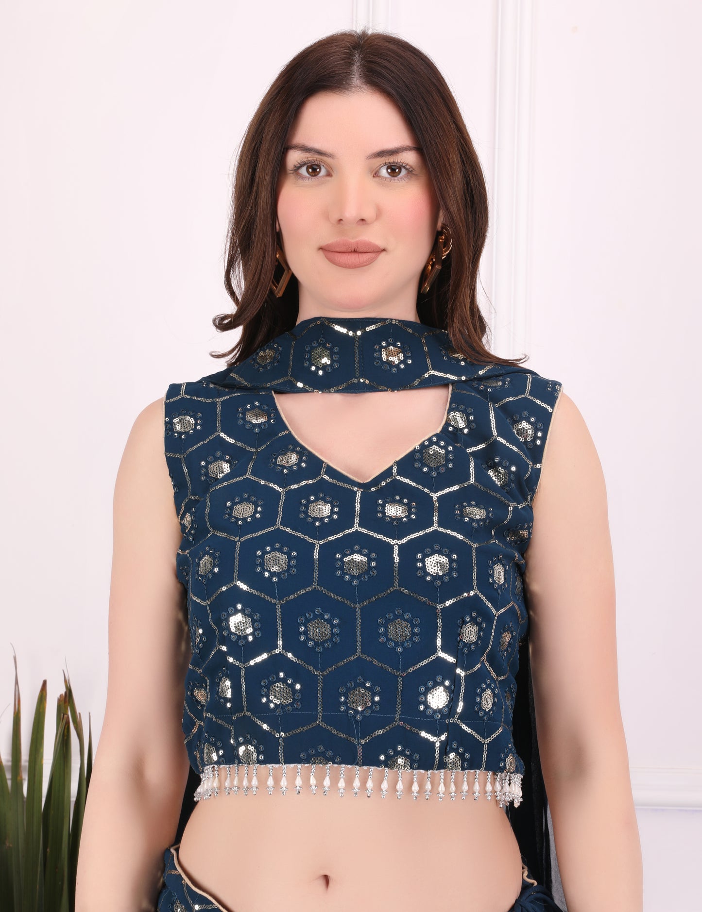 Blue Mystic Sequence Lehenga