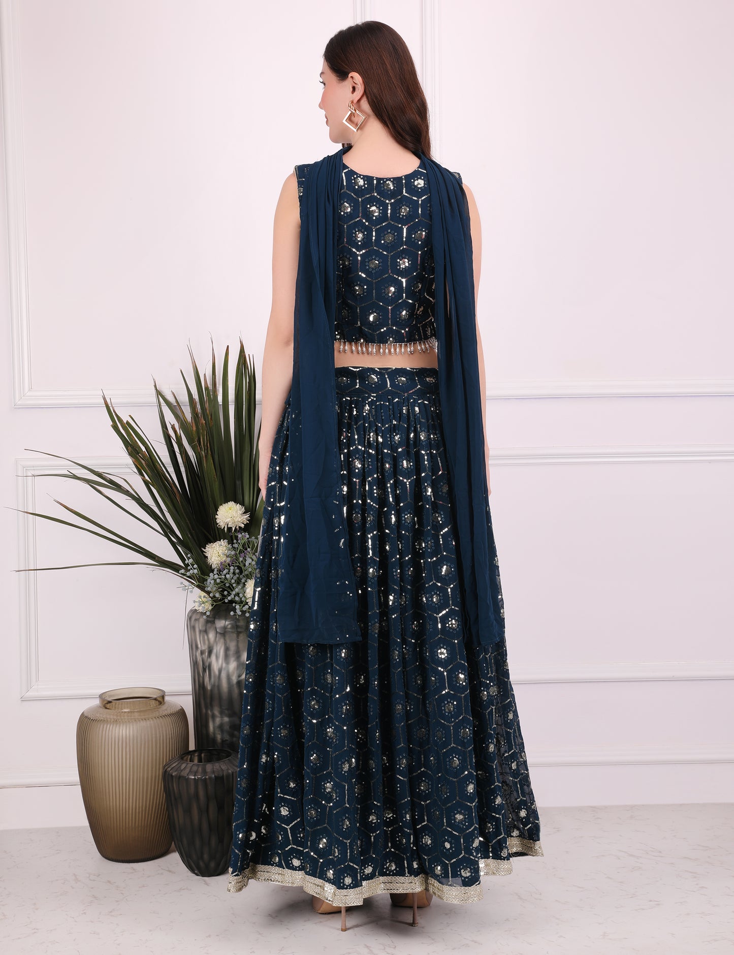 Blue Mystic Sequence Lehenga