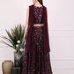 Wine Mystic Sequence Lehenga