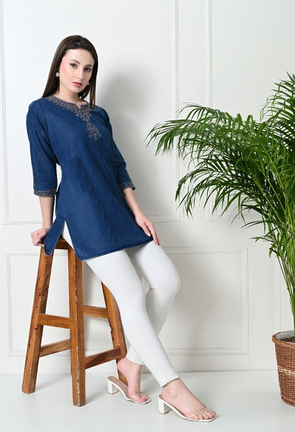 Indigo Whisper Denim Tunic