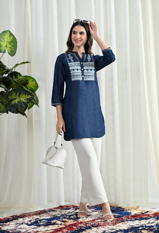 Azure Grace Denim Tunic