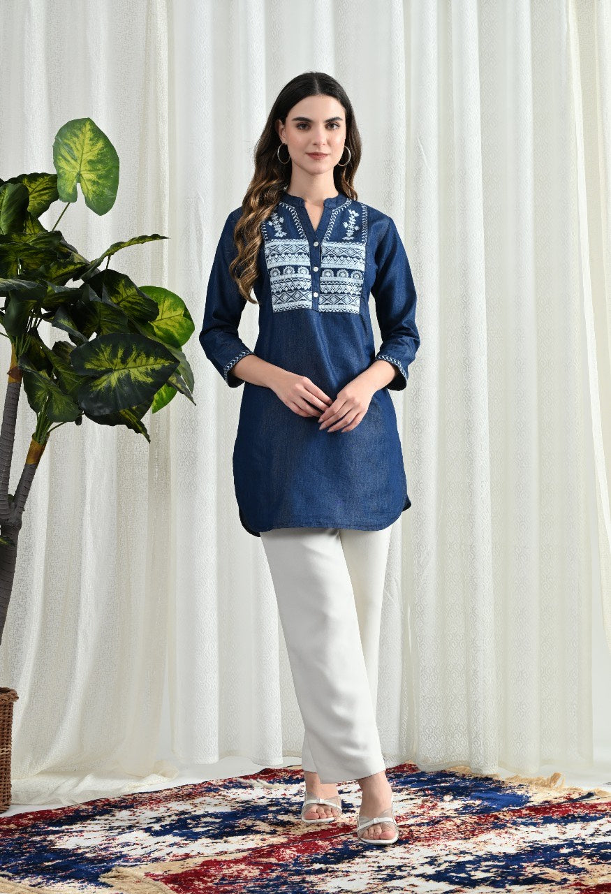 Azure Grace Denim Tunic