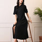 Noir Luxe Black Denim Dress