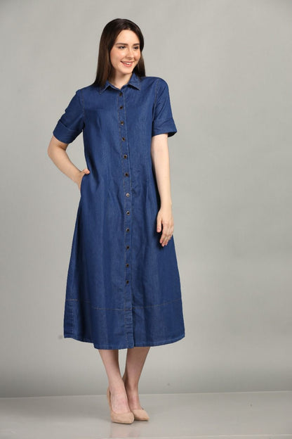 Noir Luxe Blue Denim Dress