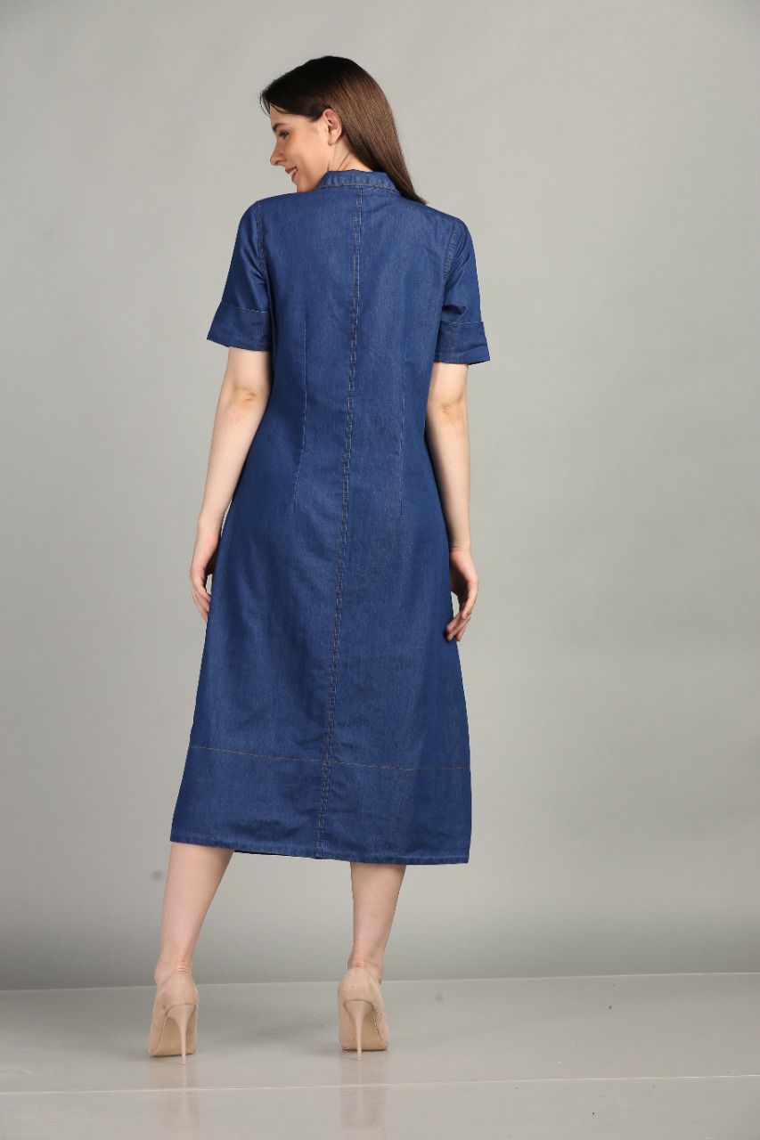 Noir Luxe Blue Denim Dress